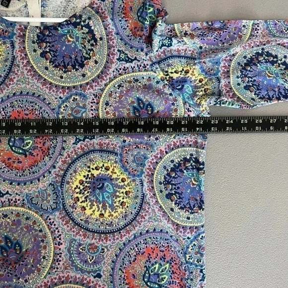 Talbots Womens Multicolor Pullover 3/4 Sleeve Sweater Size 2Xp Button Back - Picture 10 of 12